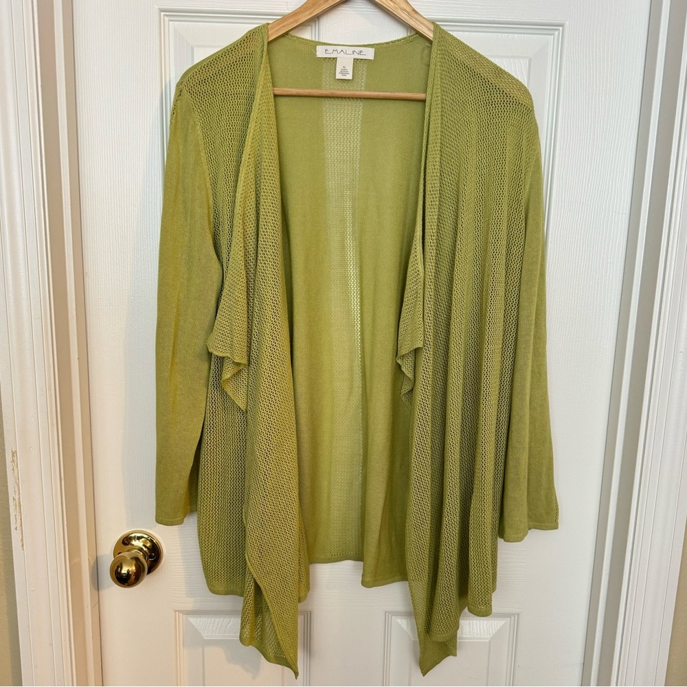 Emaline Pointelle Open-front Cardigan Sz XL